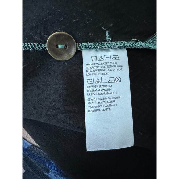 Susan Graver Regular Printed Novelty Knit Jacket w/ Shawl Collar Jade/Copper M - Picture 13 of 13